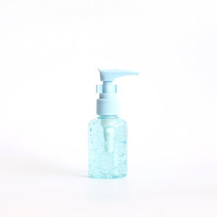 Alcohol cleansing hands gel bottle on isolated background