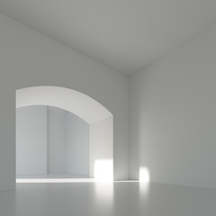 White Room with Arc 3d render