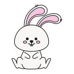 cute rabbit animal isolated icon vector illustration design