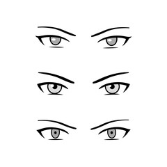 Fototapeta premium set of eyes vector anime style