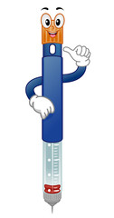Mascot Insulin Injection Illustration