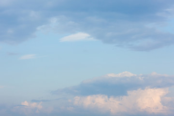 Thick clouds in the sky. Cloudy weather with clouds and clouds. On the sky clouds.