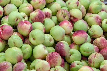 fresh green peaches 