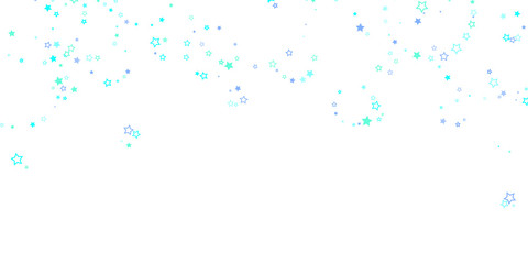 Blue, cyan, turquoise glitter stars confetti