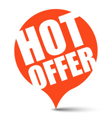 red vector banner hot offer