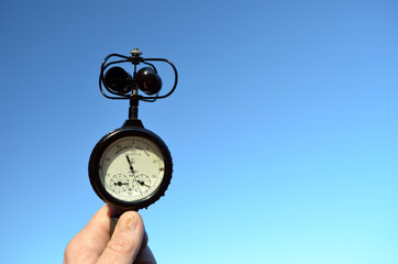 Pocket anemometer, vintage. Soviet period (1980-th) Incription - Cup anemometer, made in USSR,1982...