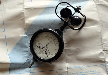 Pocket anemometer, vintage. Soviet period (1980-th) Incription - Cup anemometer, made in USSR,1982...
