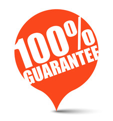 red vector banner 100% guarantee