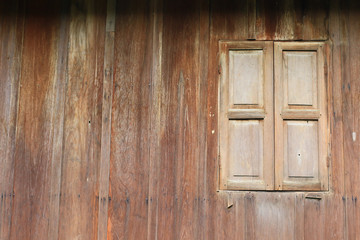 Obraz na płótnie Canvas Wooden background view. Close window antique teak.