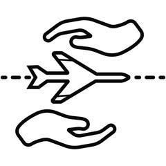 Fototapeta premium plane line icon vector illustration