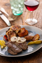 grilled lamb steak on a plate