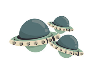space ufo flying isolated icon
