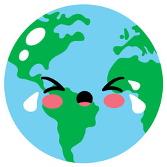 Sad Crying Cute Earth