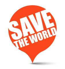 red vector banner save the world