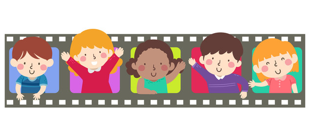 Kids Film Peek Wave Illustration