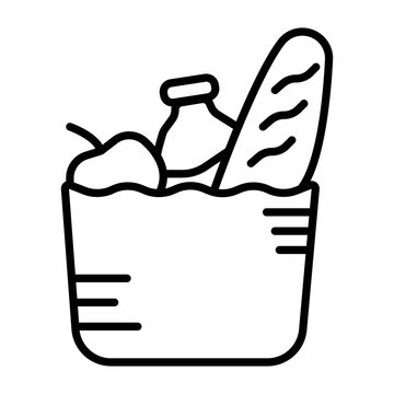 Grocery Bag Icon vector illustration