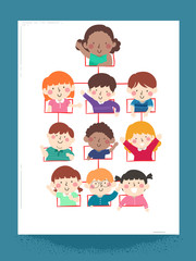 Kids Org Chart Sample Officers Illustration
