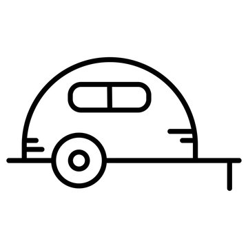 Travel trailer silhouette icon vector