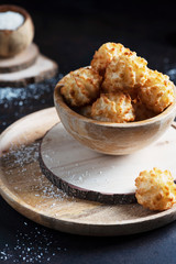 Traditional italian cookies with coconut