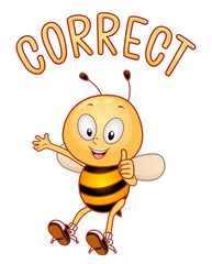 Mascot Bee Correct Illustration