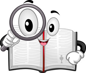 Mascot Bible Magnifying Glass Illustration