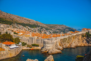 The famous city wall of Dubrovnik, Croatia