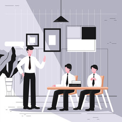 Employee activity in the office concept vector  illustration