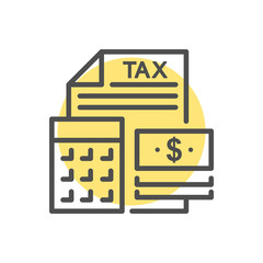 Finance Taxes vector  Icon Colored File Style Illustration   