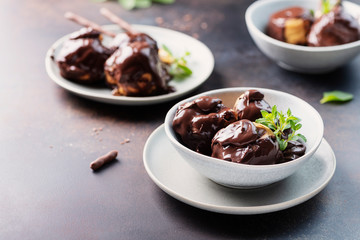 Traditional italian dessert profiteroles