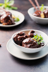 Traditional italian dessert profiteroles
