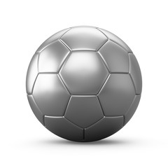 3D rendering Isolated Silver Soccer Ball with white background