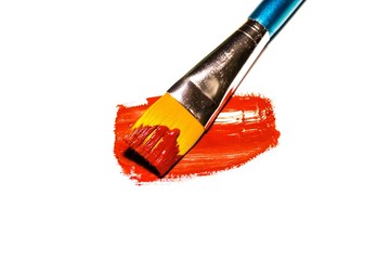 Paintbrush with Red Color 