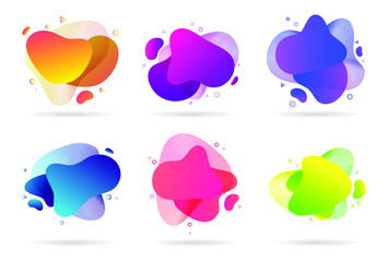 Set of abstract liquid shapes modern graphic elements	