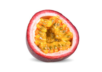 Passion fruit on white background.