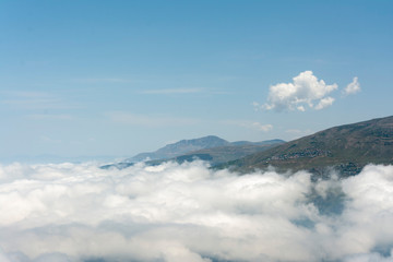 clouds over the mountains