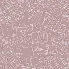 Fashion - Vector background (seamless pattern) of men's clothing for graphic design