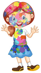 Happy Holi festival poster design with colorful background