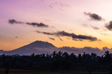 Amazing sunrise view in Ubud, Bali, Indonesia