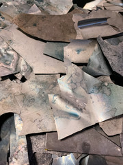 Molybdenum cuttings ready to be recycled portrait view 