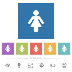 Obraz premium Female sign flat white icons in square backgrounds
