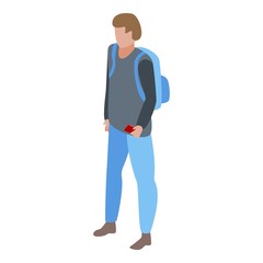 Student passport control icon. Isometric of student passport control vector icon for web design isolated on white background