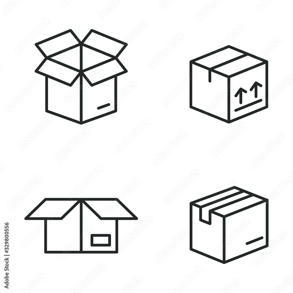 Leinwandbilder box icon vector sign isolated for graphic and web design. box symbol template color editable on whit