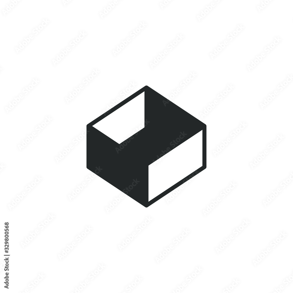 Leinwandbilder box icon vector sign isolated for graphic and web design. box symbol template color editable on whit