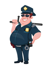 Police officer. Funny cartoon character
