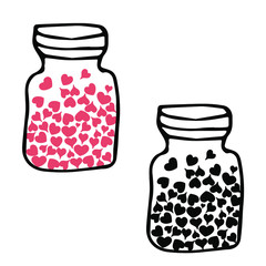 Set of love doodle icon set isolated on white, hand drawn vector illustration  E