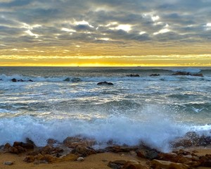 Winter sunset on the beach
