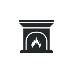 fireplace icon vector sign isolated for graphic and web design. Christmas fireplace symbol template color editable on white background