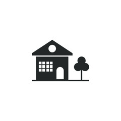 house icon vector sign isolated for graphic and web design. Cottage house symbol template color editable on white background