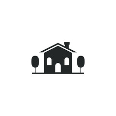 house icon vector sign isolated for graphic and web design. Cottage house symbol template color editable on white background