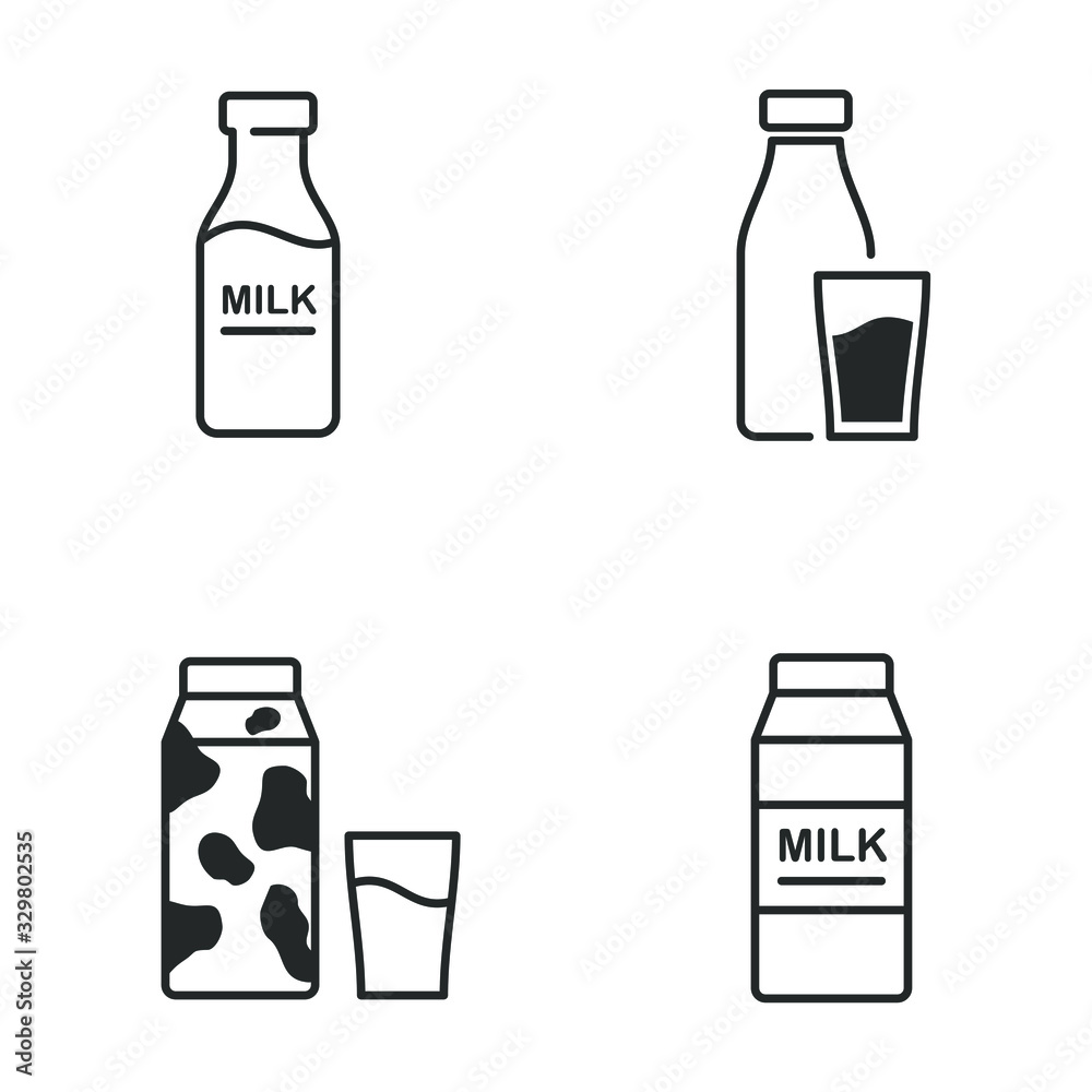 Aufkleber milk icon vector sign isolated for graphic and web design. milk bottle symbol template color editabl